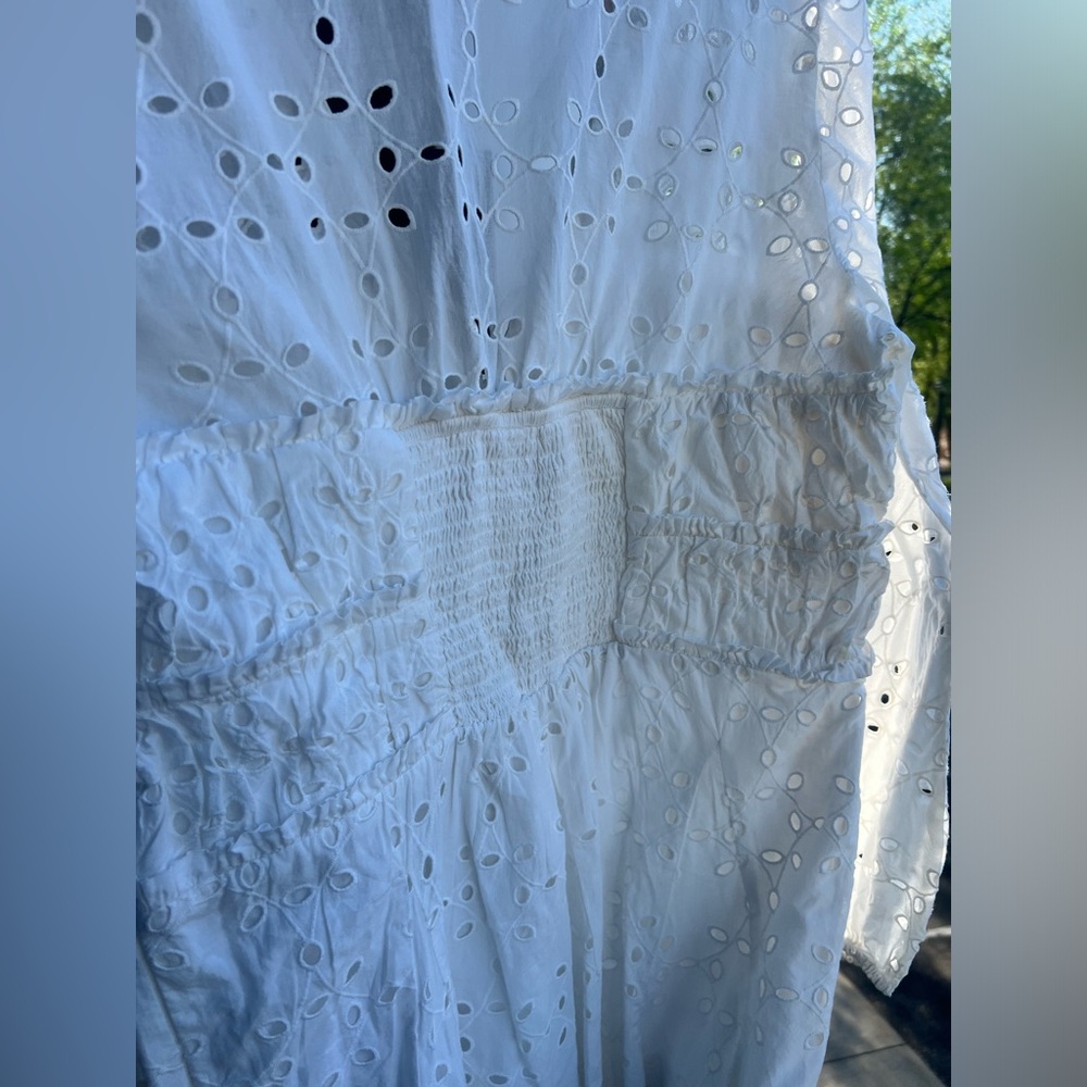 🆕Gianni Bini 💯Cotton White Katrina Eyelet V-Neck Mini A-Line Dress Size XL - Picture 11 of 11